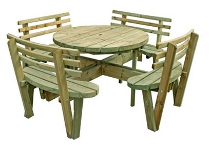 Round Picnic Table with backs